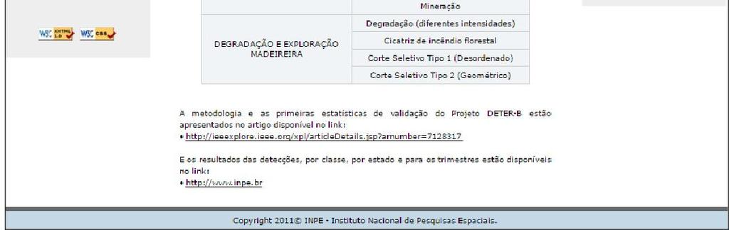 info/composer/deter-b) Trimestre Divulgação de Relatórios Divulgação do Mapa e Mapas em formato