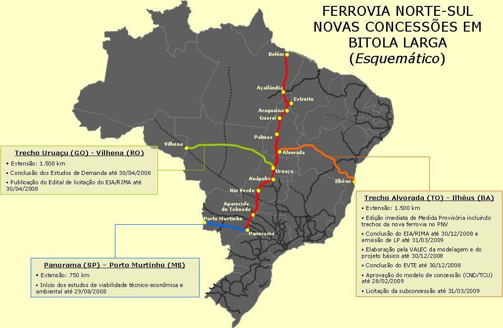 EF - 025 -- Proposto pela Bahia Ferrovia de Ligação Uruaçú GO Brasília - Janaúba MG Caetité BA A questão é decidir entre um trajeto