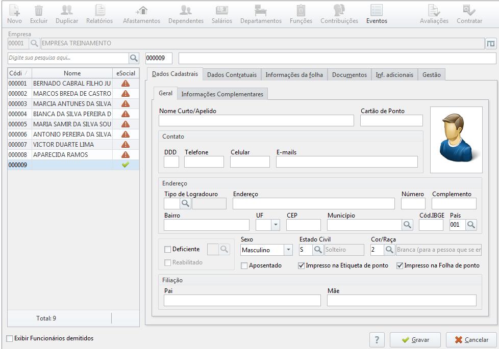 Seq. 03 Software Empresa S2200 Cadastro Inicial do Vinculo - Registro/Ingresso