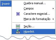 HIPERLINK Liga um conteúdo do documento a uma página Web ou a