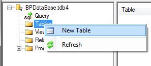 item Tables na treeview, então clicar com o botão direito do mouse sobre este, abrindo o menu de contexto apresentado na Figura 4-3.