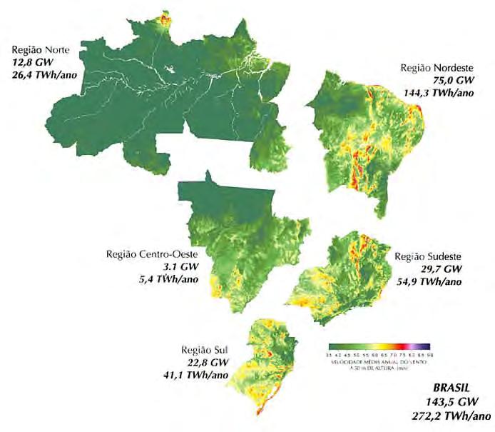 Brasil e Ceará Potencial Eólico Potencial do Ceará 24,9GW