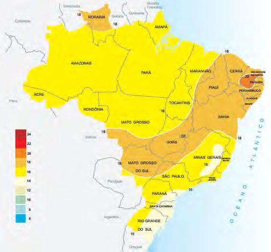 Atlas de radiação solar no Brasil Radiação Global Diária,