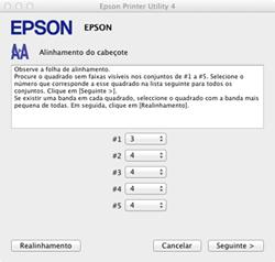 5. Verifique o padrão impresso e siga as instruções na tela para escolher o número que representa o melhor padrão impresso para cada conjunto.