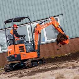 Fiabilidade e robustez testadas em vários tipos de aplicações Maior produtividade A engenharia de construção e o design das novas mini-escavadoras ZAXIS contribuem para o melhor desempenho dos