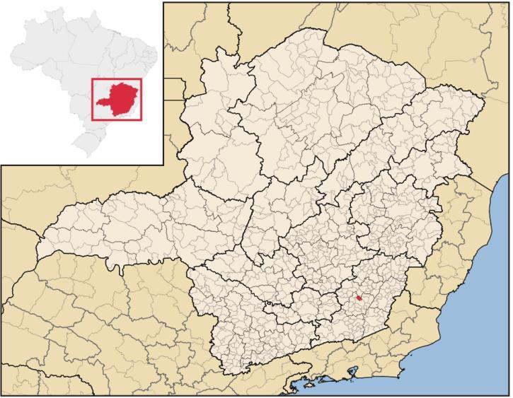 Figura 2: Estado de Minas Gerais, com destaque para o Município de Divinésia Fonte: adaptado de ABREU, 2006 O acesso ao Município de Divinésia pode ser