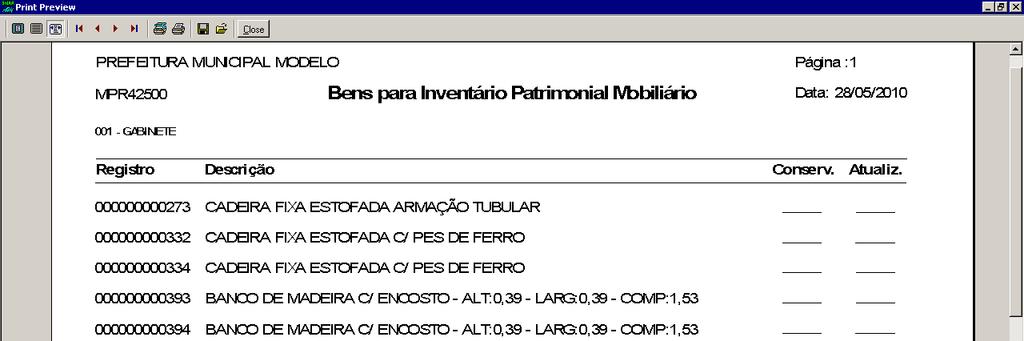 Figura 96 - Ilustração de Bens para Inventário Patrimonial Mobiliário 2.1.5.