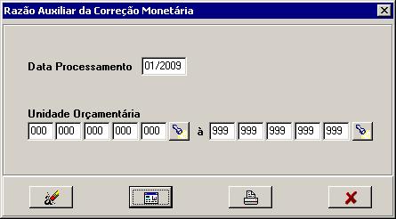 2.1.6.4 Razão Auxiliar da Correção SMARAM O relatório razão auxiliar da correção monetária apresentará de forma analítica o que houve de correção monetária em um patrimônio mobiliário.