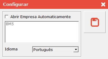 2.7 Configurar Nesta janela pode-se alterar o idioma actual e seleccionar uma empresa para que esta abra