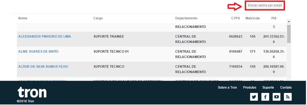 Só então o sistema encaminhará aos colaboradores o devido login e senha. Obs.