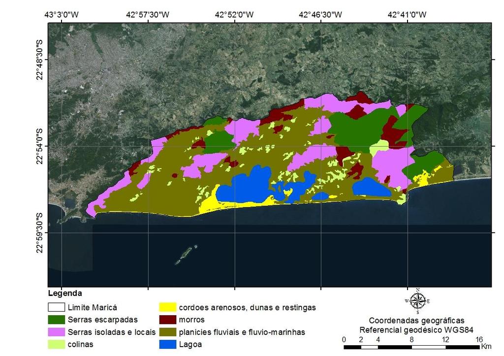 24 restingas, lagoas, colinas, morros, serras isoladas e locais, e serras escarpadas.