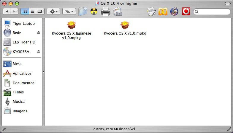 Operação de impressão 5 Clique duas vezes em Kyocera OS X x.x. 6 O programa de instalação do driver da impressora é inicializado.