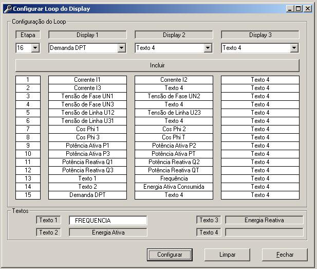 visualizadas no display 5.3.