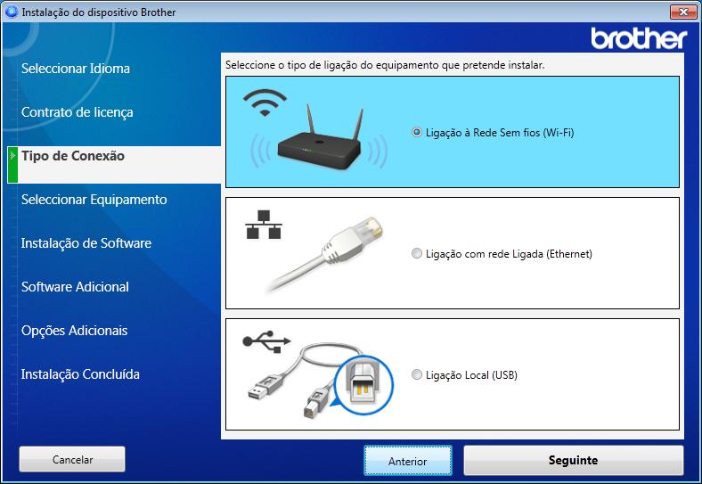 Configurando seu Equipamento em uma Rede Sem Fio (ADS-2800W / ADS-3600W) 2 Execute uma destas ações: Windows a b Insira o DVD-ROM
