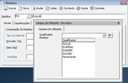 TTE Factura Electrónica Snae Distribuiçã Cnfiguraçã ds Resídus Se transaccinar artigs cm Ecvalr, é necessári mapear s resídus para s qualificadres prevists na Snae Distribuiçã.