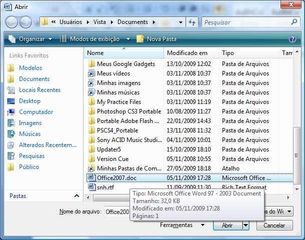 abertura. Ao clicar em abrir, será necessário localizar o arquivo no local onde o mesmo foi salvo.