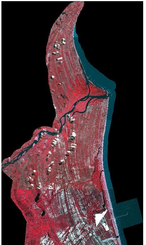 A seguir é apresentada Figura indicativa da área do projeto, onde imagens de satélites GeoEye foram adquiridas, georreferenciadas e mosaicadas cobrindo os dois municípios no extremo nortefluminense: