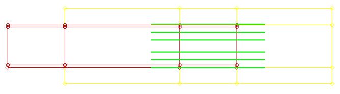 Figura 10 Armadura adicional para combater a fissuração (linhas verdes).