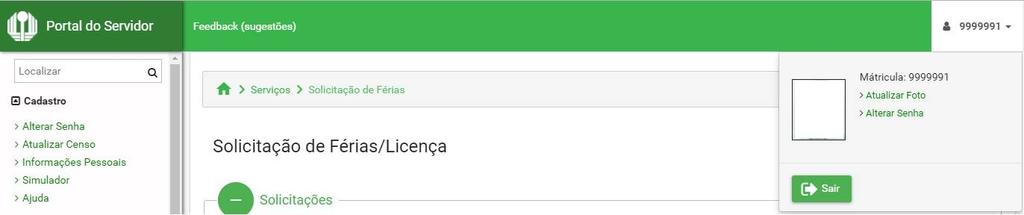 PASSO 8 - APARECERÁ UM AVISO DE QUE A SOLICITAÇÃO DE