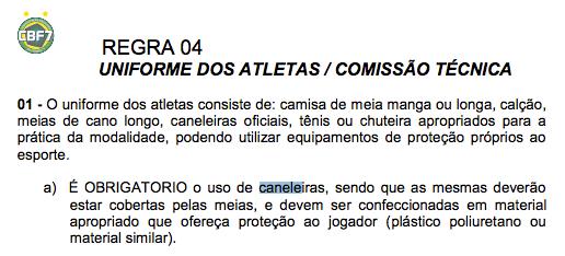 As regras utilizadas para esta modalidade terá como base o livro de regras da confederação Brasileira de Futebol de Sete, extraído do site: http://www.societycarioca.com.br/docs_regras/590.