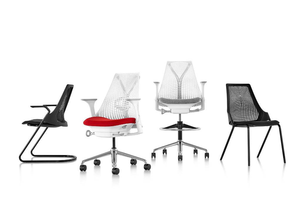 Menos peças, menos material e, ainda assim, tudo o que uma boa cadeira deve ser Sayl Projetada por Yves Béhar Bom design, apoio saudável e preço excepcional são sempre atraentes e a Sayl oferece os