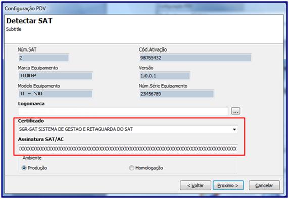 7 Informe a Assinatura SAT/AC fornecida pela PC SISTEMAS; Observação: para adquirir a chave da