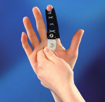 Mão 5 Finger Hugger Estabilizador de Dedo RIC (Recuperação, Imobilização, Compressão) É simultaneamente uma tala estática e dinâmica com compressão, num conceito único que permite a utilização para