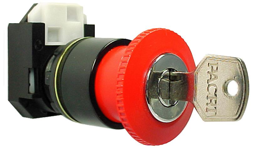 Botão Duplo Símbolo Sinalização 22 Unidade do comando com 2 botões de empurrar com retorno por mola e teclas verde e vermelha no mesmo nível da moldura.