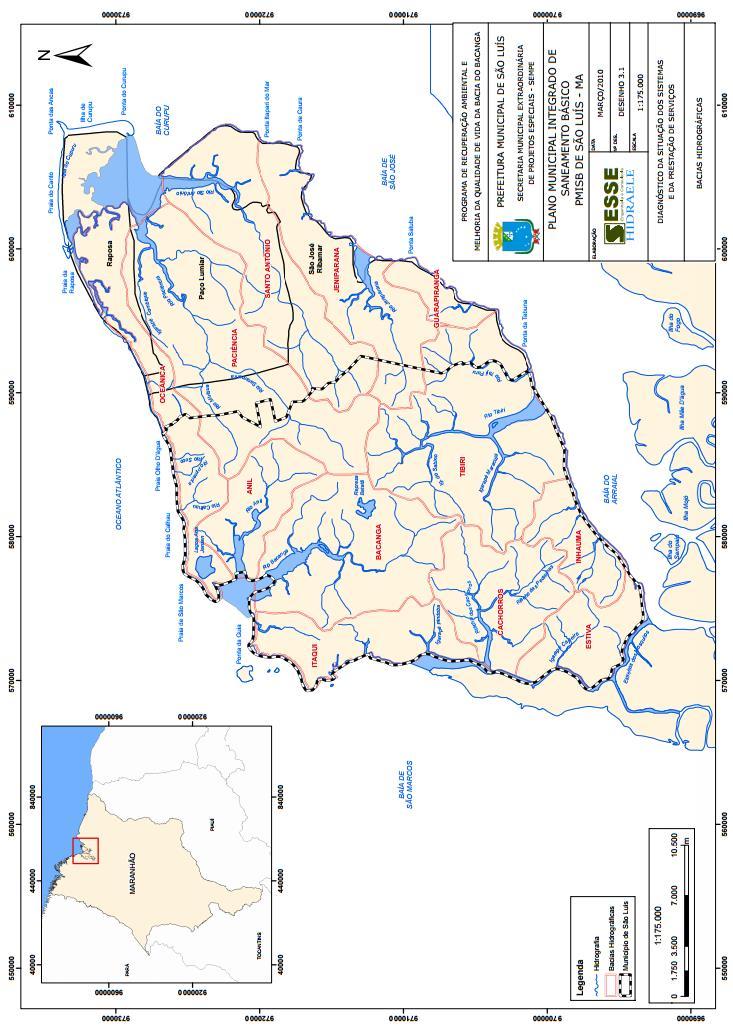 60 ANEXO A Mapa das Bacias Hidrográficas da Ilha de São Luís, MA,