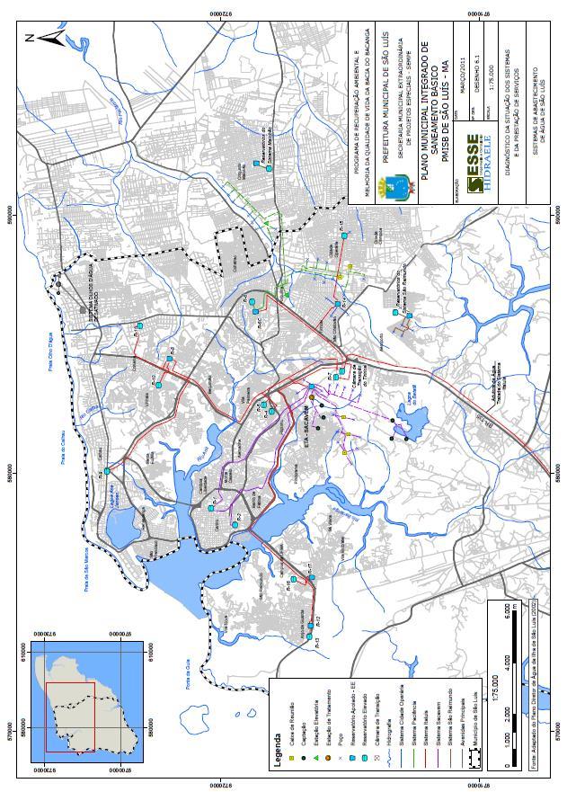 ANEXO B Mapa dos Sistemas de Abastecimento de Água de São Luís, MA,