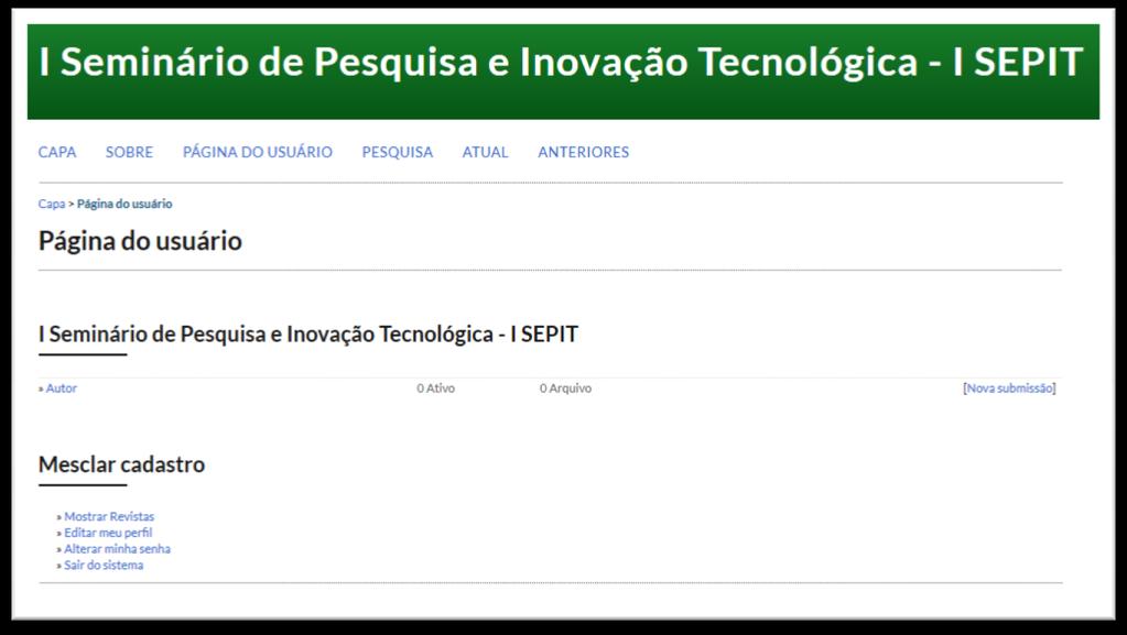 PSSO 2 Inclusão de metadados. PSSO 3 Transferência do manuscrito. PSSO 4 Transferência do arquivo suplementar (não será necessário enviar arquivos suplementares para o I SEPIT).