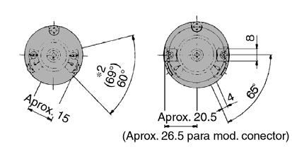 Série CDRB2 Dimensões:,,, (com unidade de detector magnético) Modelo de palheta dupla As figuras seguintes mostram a