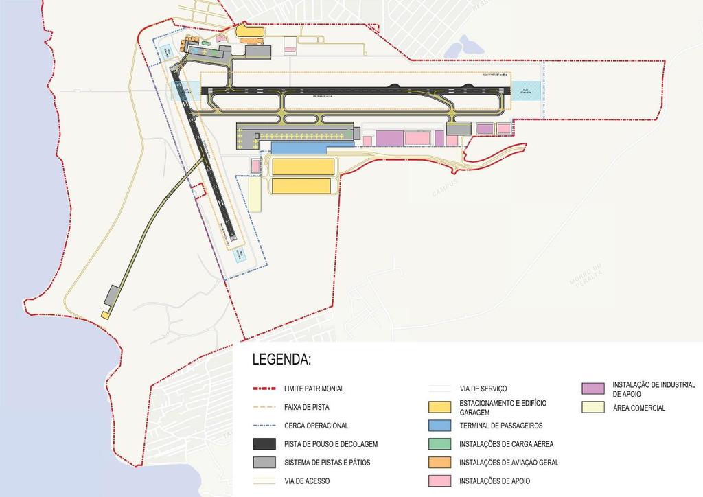 Aeroporto Internacional Hercílio Luz Florianópolis - SC 96 Figura 3-7 Plano Conceitual de Desenvolvimento: Implantação Final Fonte: Elaboração própria Neste anteprojeto, o comprimento de pista é