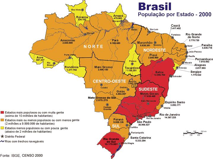 Classificação dos mapas Mapas demográficos: trata-se da representação espacial