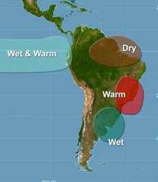 meses na região central e norte do Brasil, enquanto no sul choveu muito, além da região de fronteiriça com a Argentina, Paraguai e Uruguai.