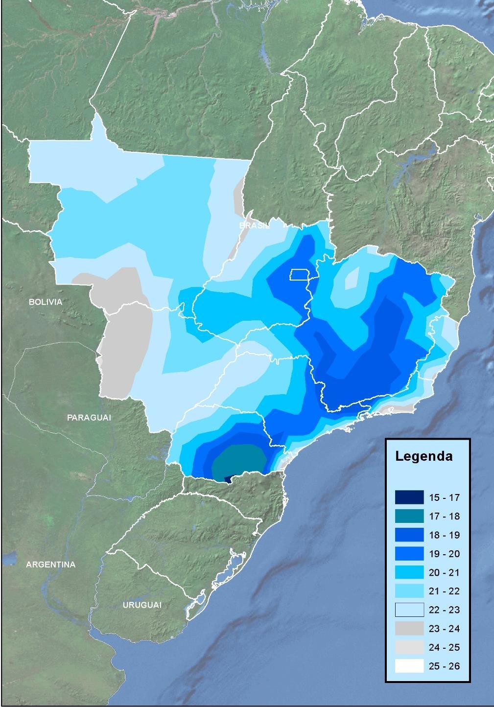 ANÁLISE AGROMETEOROLÓGICA Temperatura Mínima em 2017 v Desde meados de fevereiro, as mínimas estão pouco acima do normal em boa parte do