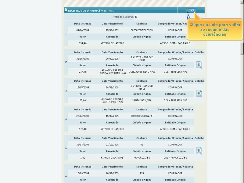 Na tela de consulta pode ser definido se deseja realizar uma consulta ou múltiplas