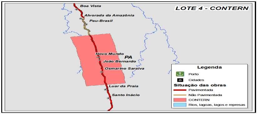 Km 173,20 240,50 Km TRECHO 2 Rio 15 de Novembro - Entr. BR 230 LOTE 1.1: Consórcio Contern/Cetenco Km 173,2 240,5 (67,3 Km) Figura 24 Mapa do trecho. Figura 25 Retigráfico.