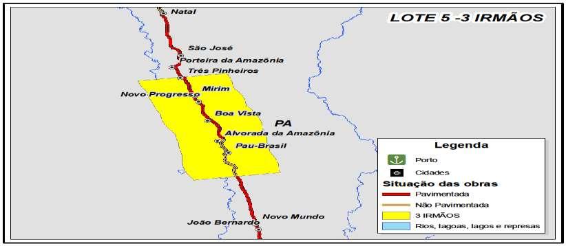 Km 240,50 308,50 Km TRECHO 2 Rio 15 de Novembro - Entr. BR 230 LOTE 1.2: 3 Irmãos Km 240,5 308,5 (68 Km) Figura 29 Mapa do trecho. Figura 30 Retigráfico.