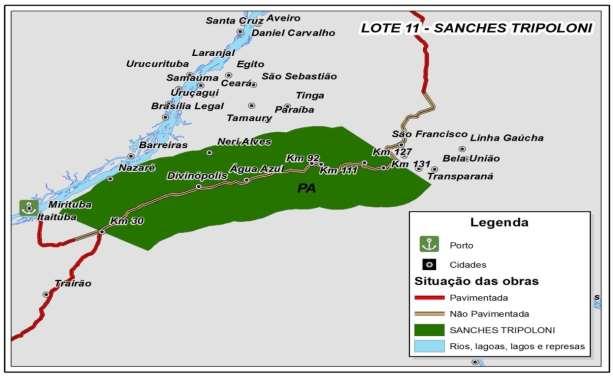 Km 30,00 142,17 TRECHO Entr. BR 230-163 Rurópolis LOTE ÚNICO: Sanches Tripoloni 112,67 Km Figura 61 Mapa de Trecho. Figura 62 Retigráfico.