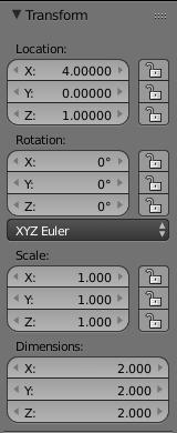 Blender: primeiros passos LOCALIZAÇÃO PARA O CUBO 3: z location(cube3) = z scale cube3