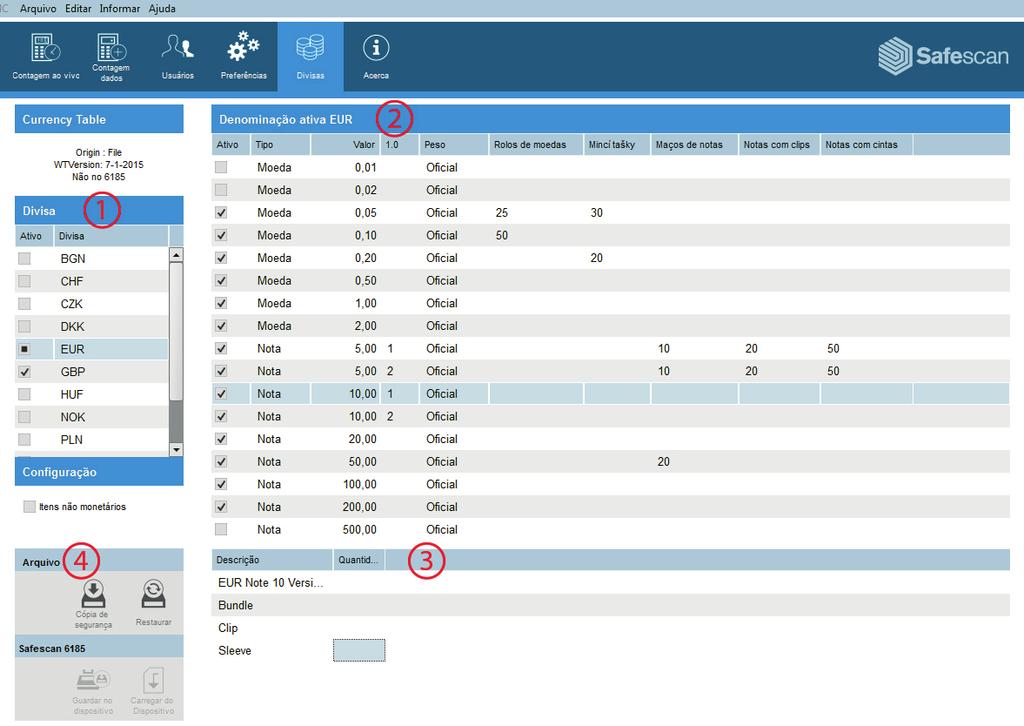 No menu superior, selecione Relatório -> Contagem ao Vivo, ou clique no ícone Contagem ao Vivo na barra de menu de atalhos (alt + R + L).