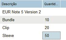 Na secção detalhes de valores (3), preencha o número de moedas/notas que estarão presentes no pacote.