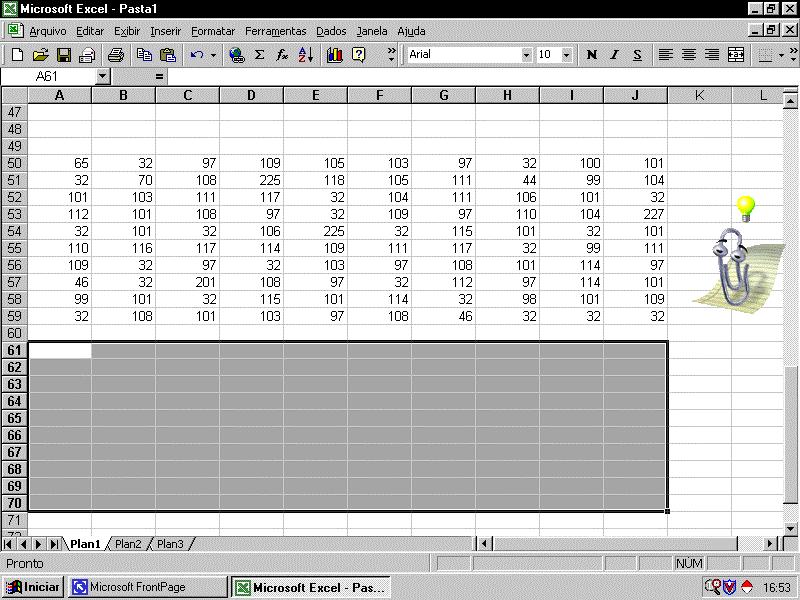 5) Pronto, sua mensagem foi convertida em números. Você já tem, portanto a matriz M. 1) Selecione uma célula vazia Convertendo números em caracteres no EXCEL 2) Clique no ícone.