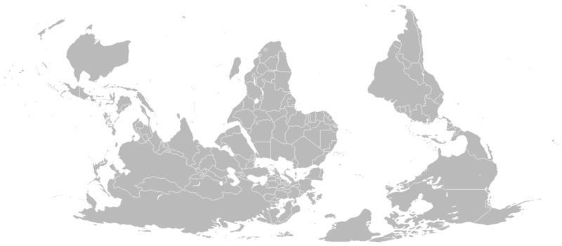 0 Unported Imagem: CaseyPenk, Vardion / 180 degree rotated map of the world / 6 June 2008 / Public Domain Projeção Cilíndrica e equivalente;