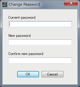 O campo "Current password" permanece em branco por padrão quando não definido.