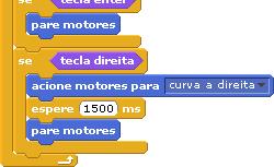 bloco se e mude o sentido para curva a direita.