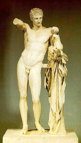 Hermes filho de Zeus e da ninfa Maia, é deus das artes liberais e das belas-artes, mas