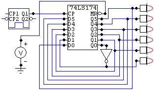 74LS174: 6 FF s tipo D Simulation Speed = 10 Contadores