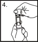 Segure firmemente o twist-off (aletas laterais) (figura 4) e gire-o no sentido anti-horário (figura 5), até abrir completamente a ampola plástica.